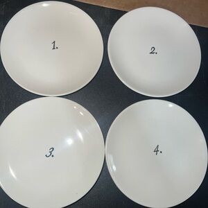 Magenta White tasting Plates with Black Number Accent